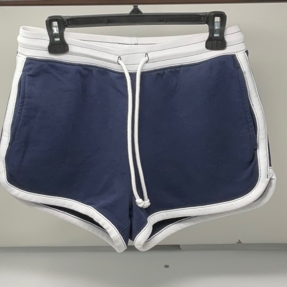 J. Crew Pants - J Crew women’s elastic waist shorts, blue/white, size S